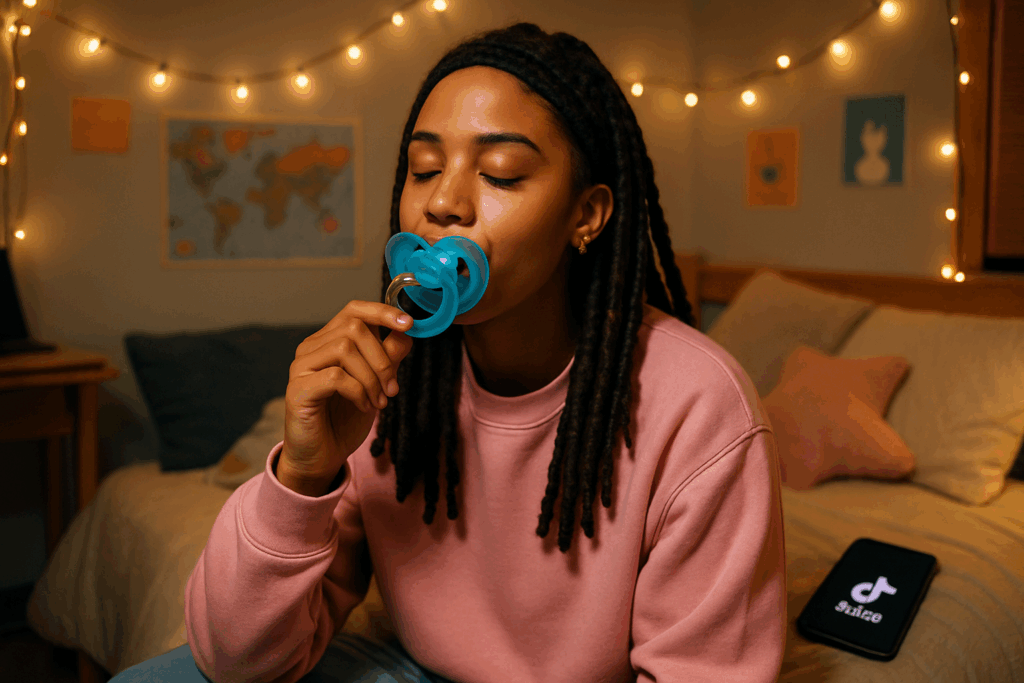 Mein Nuggi hilft mir, einzuschlafen»: Warum die Gen Z auf Tiktok an Riesenschnullern nuckelt