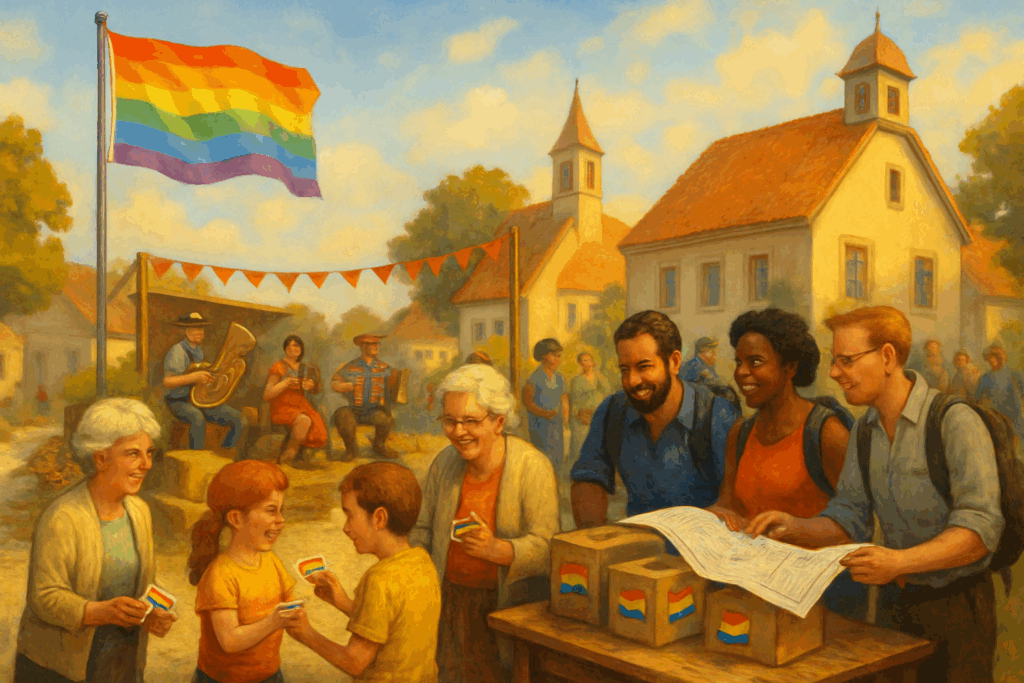 Dorfgemeinschaft steht zusammen: Regenbogenflagge als starkes Zeichen gegen Schikane