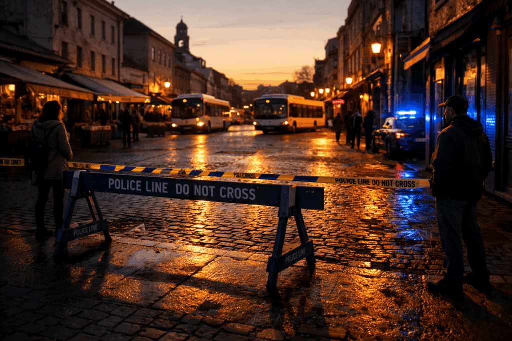 SEK vor Ort :Polizei riegelt in Minuten Innenstadt ab