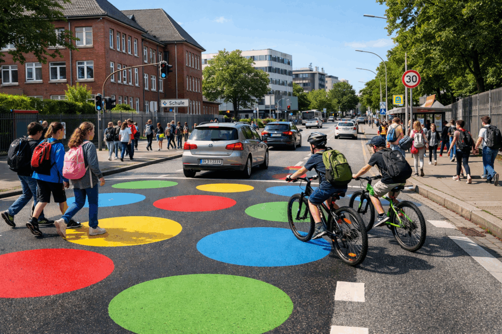Diese bunten Kreise auf der Straße: Was sie bedeuten!