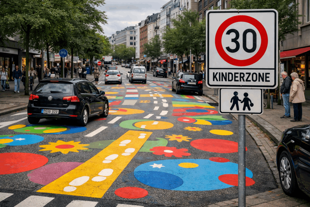 Diese bunten Kreise auf der Straße: Was sie bedeuten!