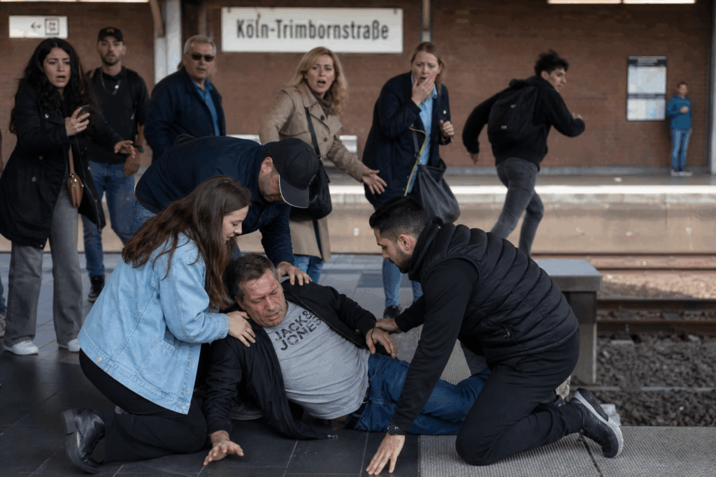 Syrer (22) greift Reisende an und will sie auf die Gleise ziehen!