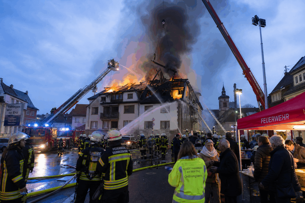 Großbrand mit Verletzten: Haus brennt vollständig aus – mehrere Menschen werden vermisst