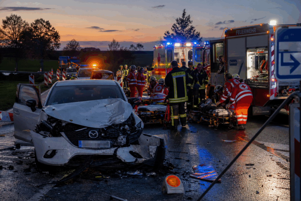 Tödlicher Crash bei Markierungsarbeiten: Sieben Menschen sitzen im Fünfsitzer – mehrere Tote nach schwerem Unfall