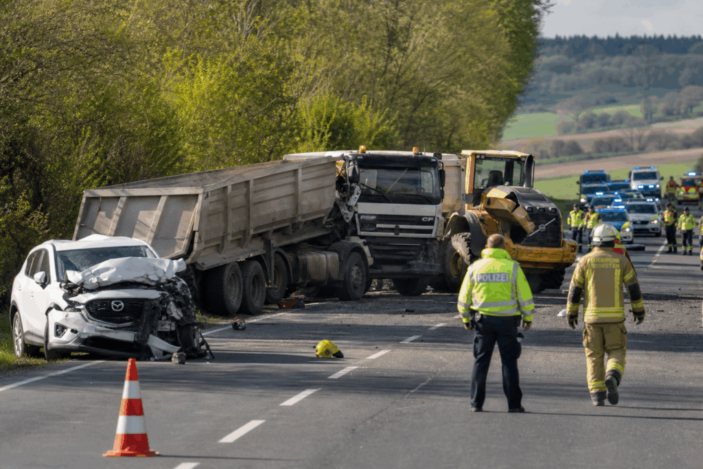 Tödlicher Crash bei Markierungsarbeiten: Sieben Menschen sitzen im Fünfsitzer – mehrere Tote nach schwerem Unfall